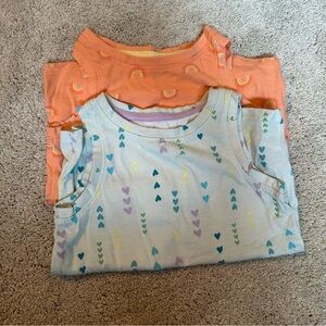 Kids Colorful Sleeveless Tops with Heart and Rainbow Patterns